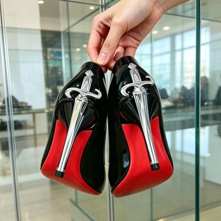Damen Lackleder Stiletto Pumps Drune