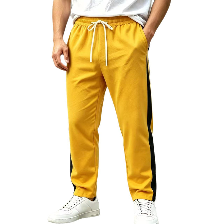 Herren Jogginghose mit seitlichem Kontraststreifen, elastischem Bund und Kordelzug Drune