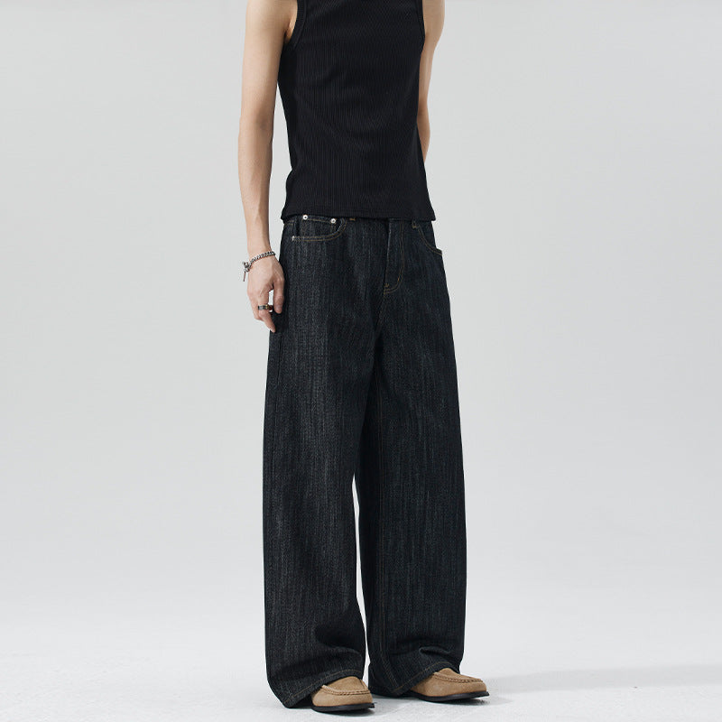 Herren Oversize-Denim-Palazzohose mit extra weitem Bein und soften Drape-Effekt Drune