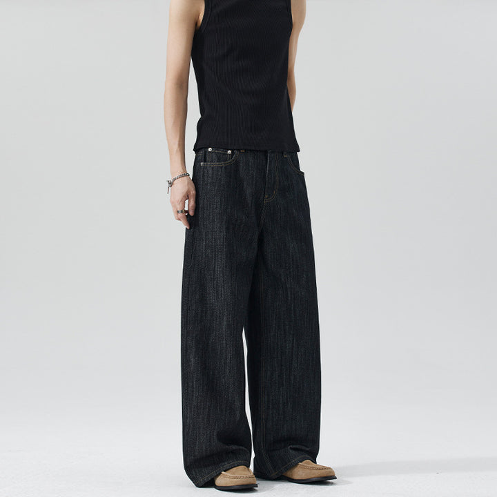 Herren Oversize-Denim-Palazzohose mit extra weitem Bein und soften Drape-Effekt Drune