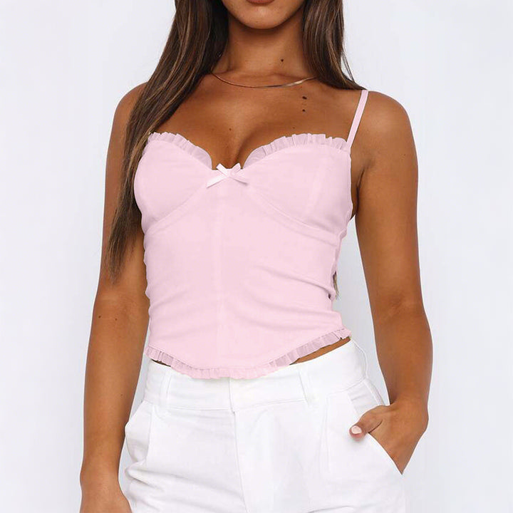 Damen Komfortables Trägershirt mit Rüschendetails Drune