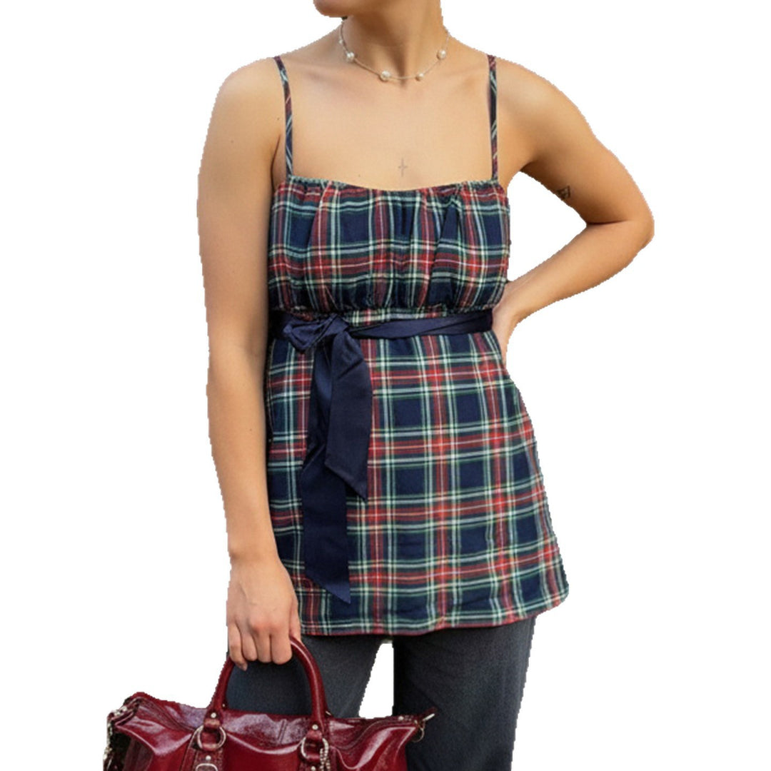 Damen sommerliches Trägerkleid mit eleganter Schleifenverzierung Drune