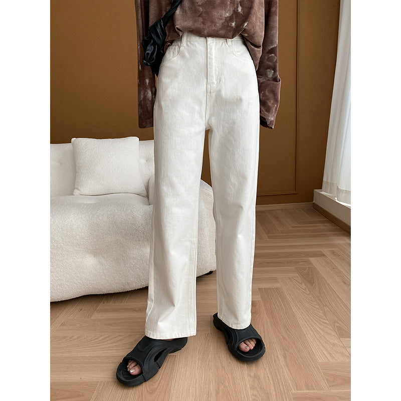 Damen Hochtaillierte Jeans mit weitem Bein und nachhaltigem Baumwollmix Drune