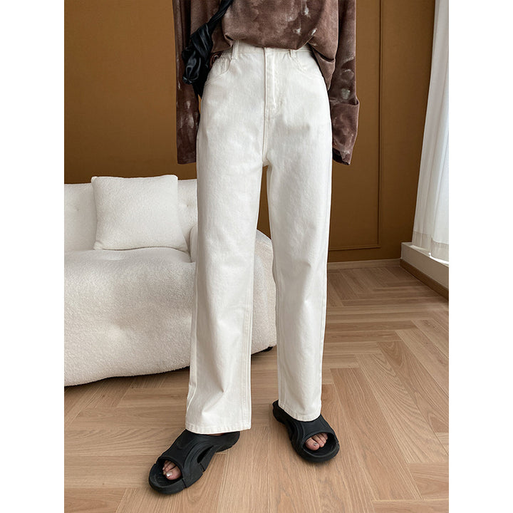 Damen Hochtaillierte Jeans mit weitem Bein und nachhaltigem Baumwollmix Drune