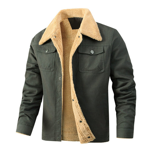 Herren Truckerjacke mit Teddyfutter und robuster Canvas-Außenlage Drune