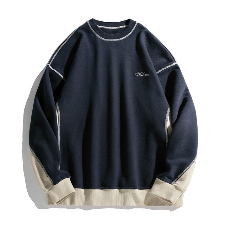 Unisex Oversize-Sweatshirt mit Kontrastnähten, Raglanärmeln und geripptem Saum Drune
