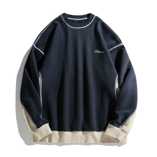 Unisex Oversize-Sweatshirt mit Kontrastnähten, Raglanärmeln und geripptem Saum Drune
