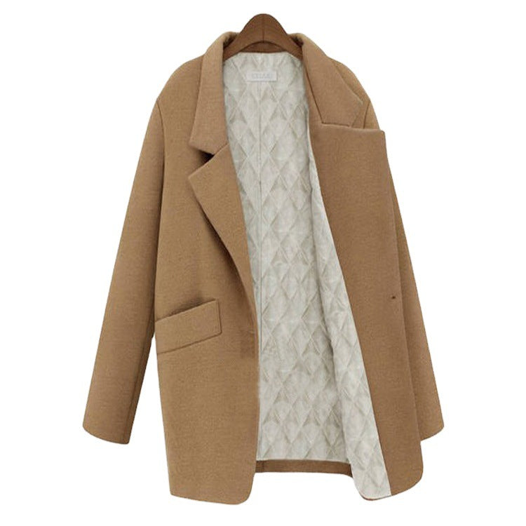 Damen Oversize Wollmix Shortcoat mit gesteppter Innenfütterung und Pattentaschen Drune