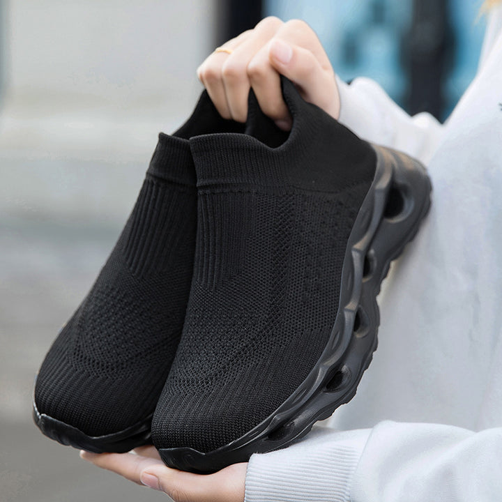 Unisex nan sockenartiger Strickslipper mit gelochter Hohlkammer-Dämpfung Drune