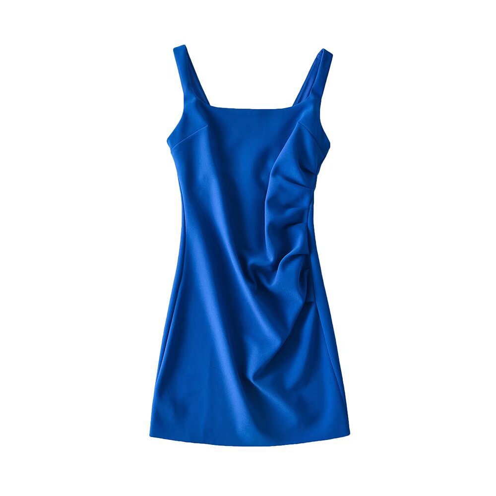 Damen modernes Sommerkleid mit Drapierung Drune