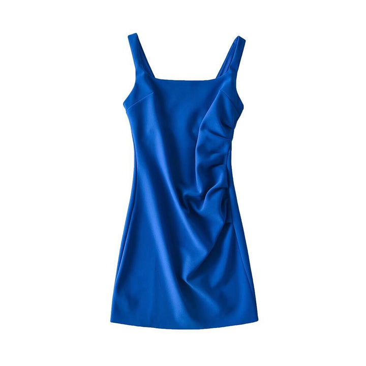 Damen modernes Sommerkleid mit Drapierung Drune