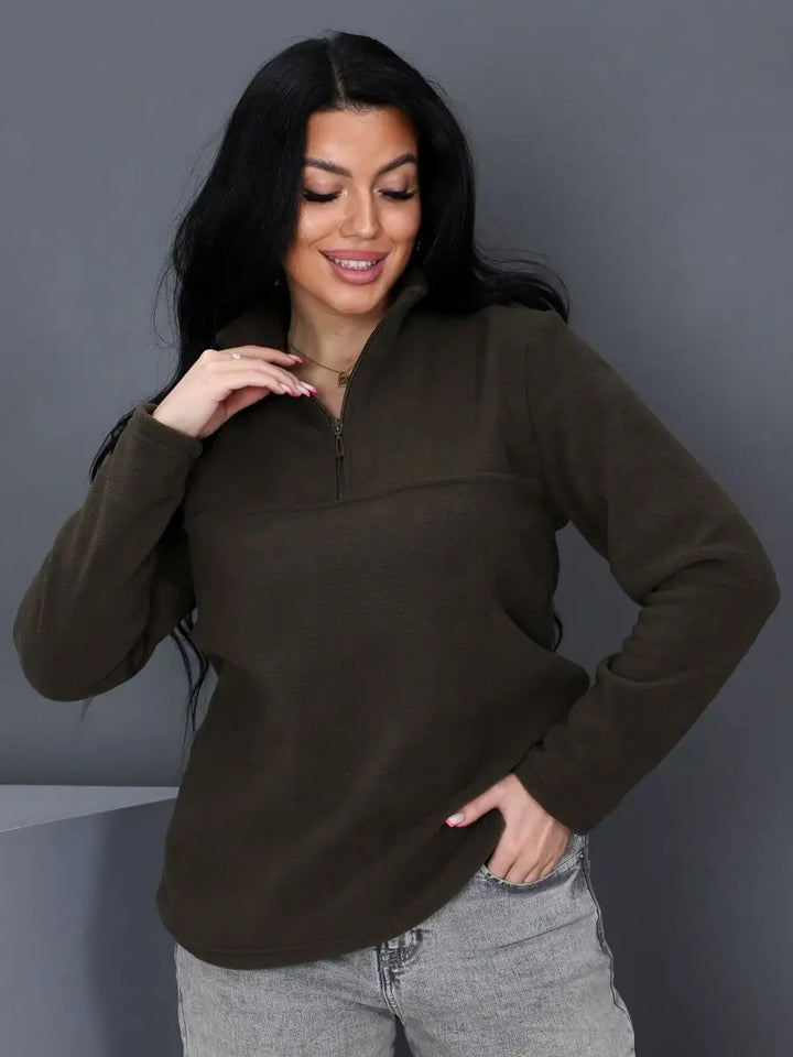 Damen kuscheliger Fleece-Pullover Drune