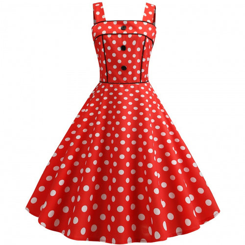 Damen Swingkleid mit Punkten und taillierter Silhouette Drune
