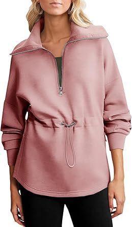Damen lässiger Kapuzenpullover mit praktischer Kordelzugverstellung Drune