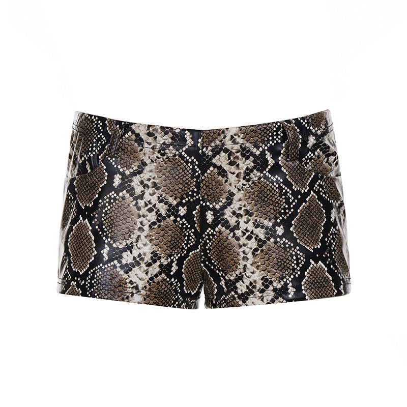 Damen Pailletten-Minikleid mit Leopardenmuster und verstellbaren Spaghettiträgern Drune