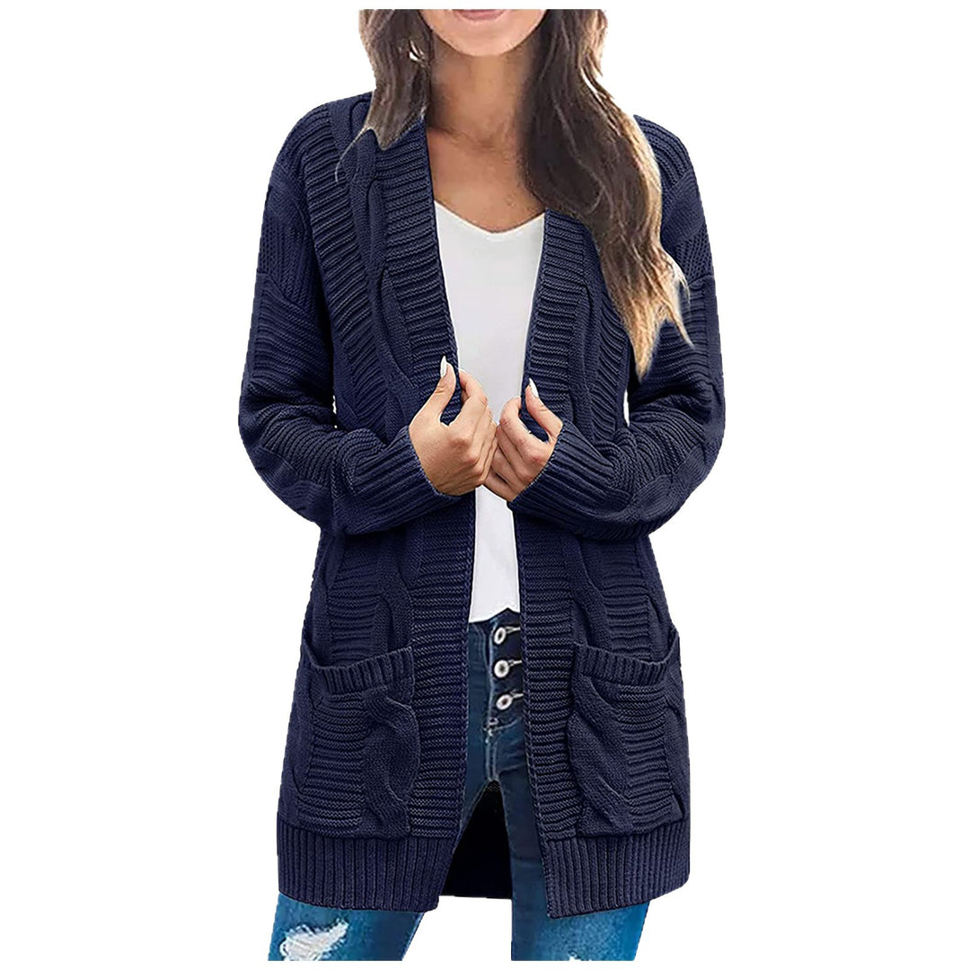 Damen Grobstrick Cardigan mit eleganten Zopfmuster und praktischen Taschen Drune
