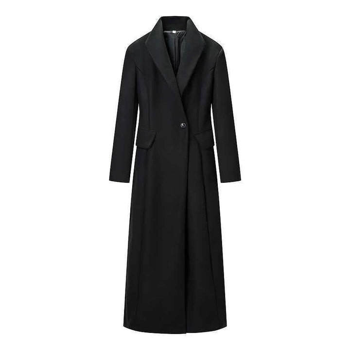Damen Eleganter, figurbetonter Mantel mit Reverskragen Drune