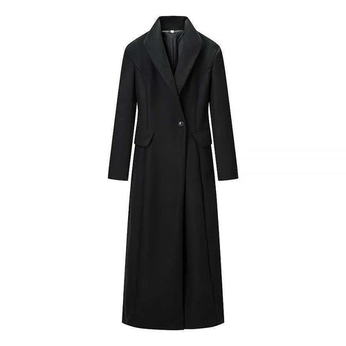 Damen Eleganter, figurbetonter Mantel mit Reverskragen Drune