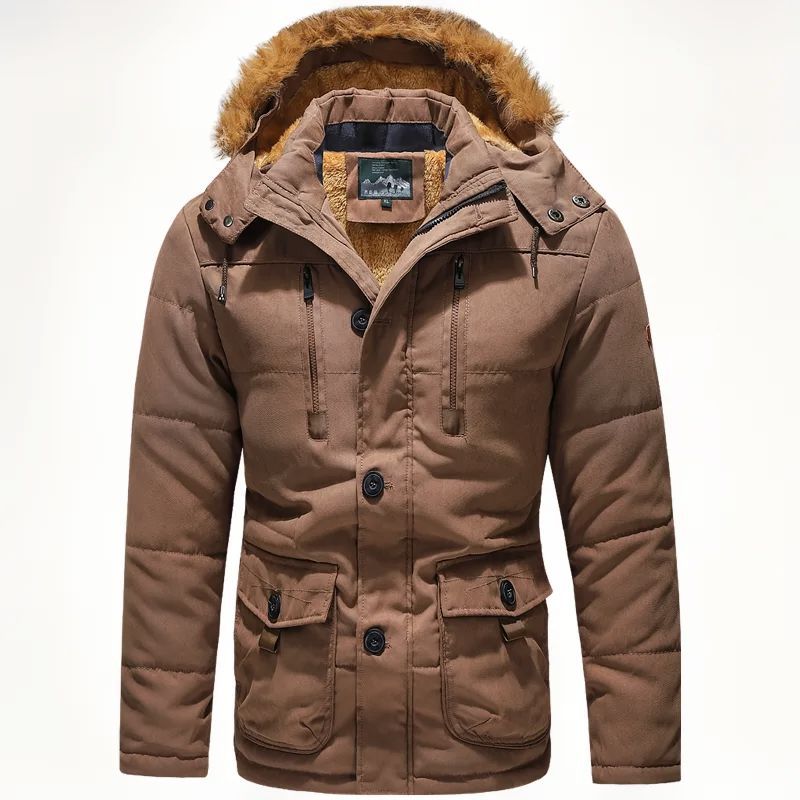 Herren Warm gefütterte Jacke Drune