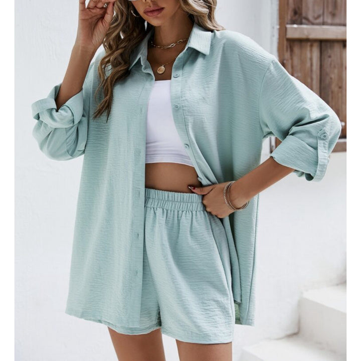 Damen lässiges Oberteil und Shorts Set Drune