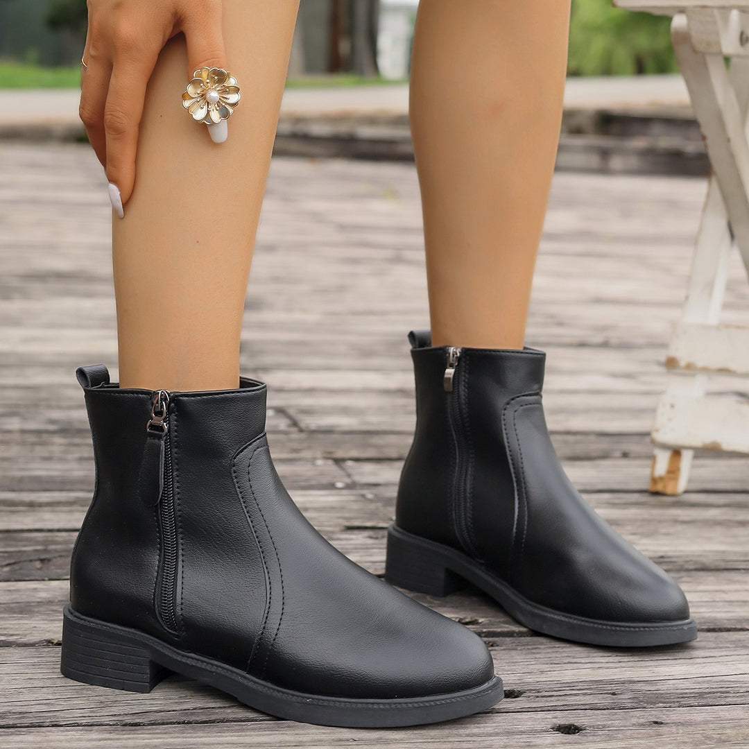 Damen Elegante Stiefeletten mit Reißverschluss und modischem Design Drune