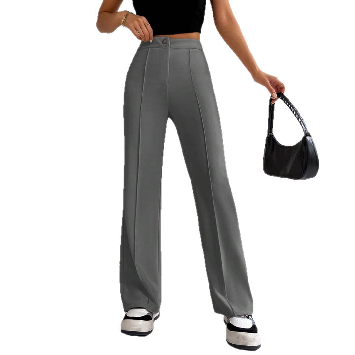 Damen Elegante High-Waist Hose mit seitlichen Nähten und schmalem Schnitt Drune