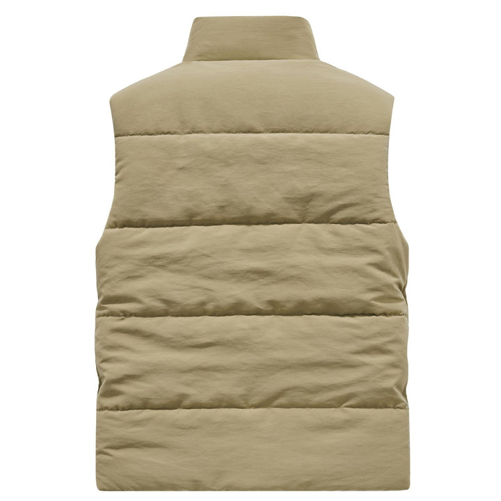 Herren Wattierte Outdoor-Weste mit Teddyfutter, hohem Kragen und Multifachtaschen Drune