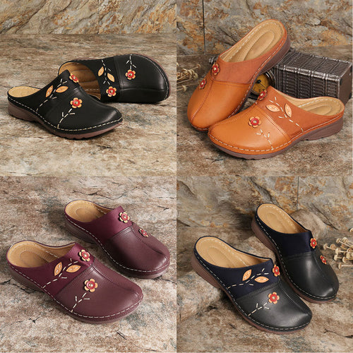 Damen Bequeme Clogs mit floralem Design und ergonomischem Fußbett Drune