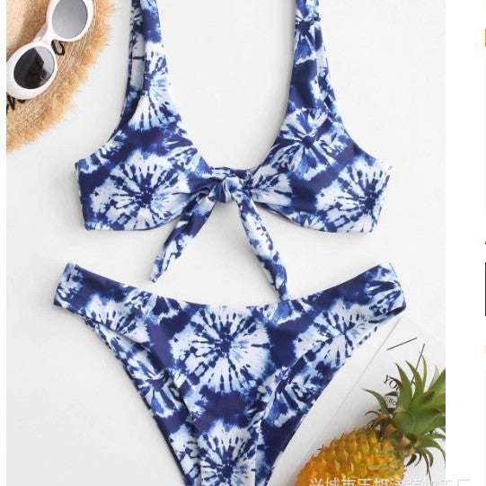 Damen Triangel-Bikini mit verspieltem Knoten-Design und hochwertigem Stoff Drune
