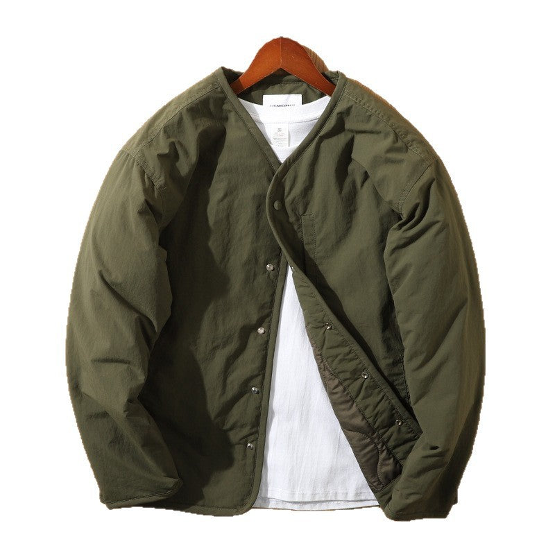 Herren Lässige Steppjacke mit Druckknöpfen Drune