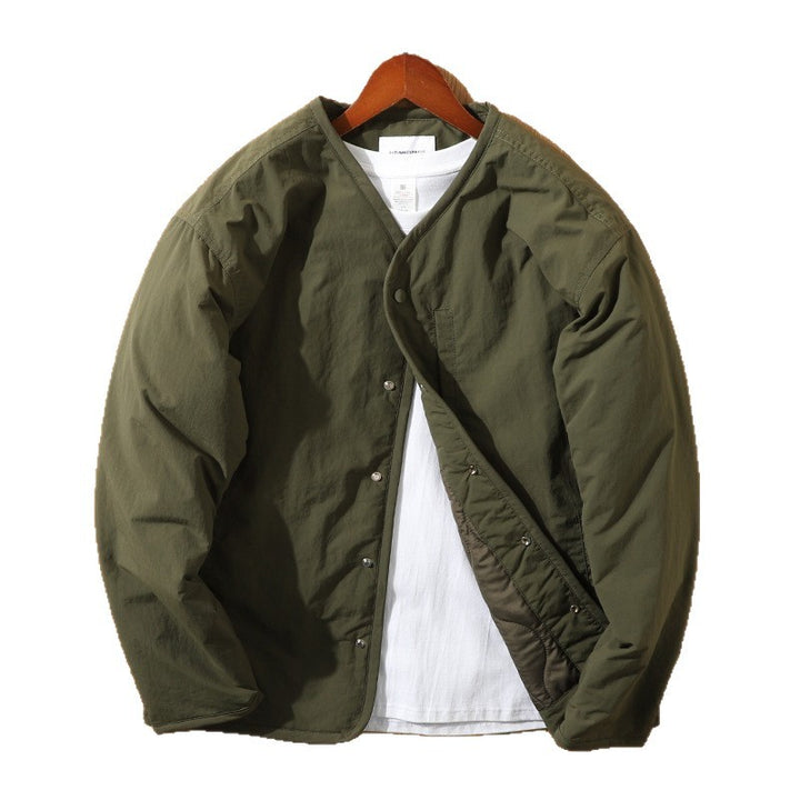 Herren Lässige Steppjacke mit Druckknöpfen Drune
