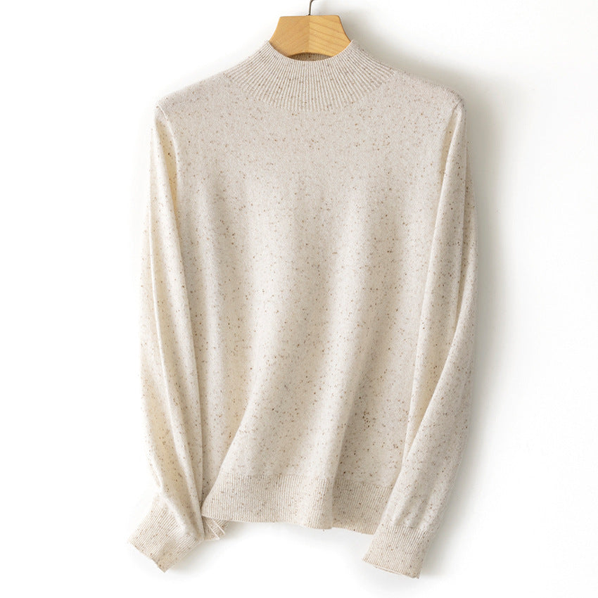 Damen Feiner Stehkragen-Pullover aus Kaschmir-Mix mit gerippten Abschlüssen Drune
