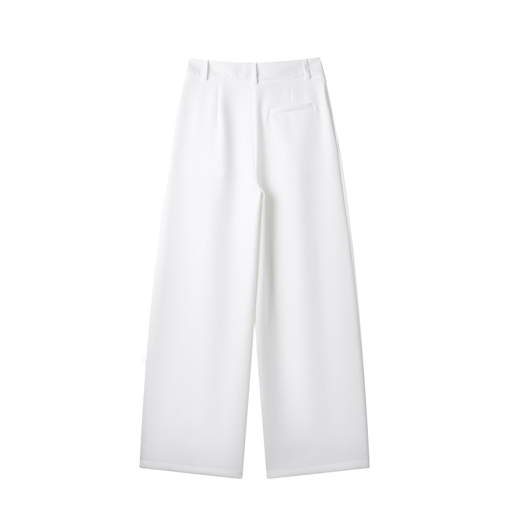 Damen weit geschnittene High-Waist-Stoffhose Drune