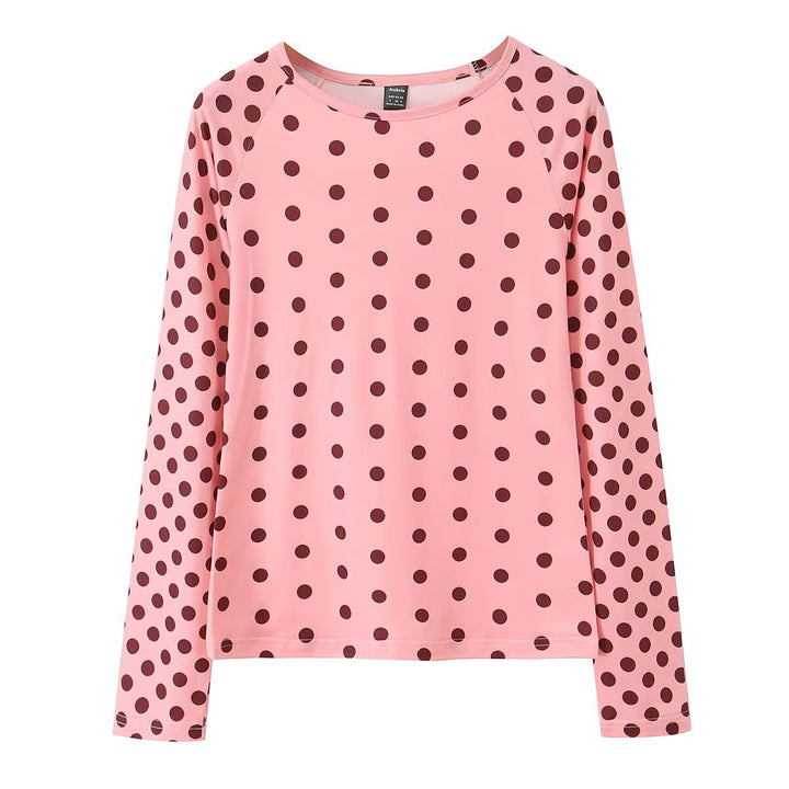 Damen UV‑Schutz‑Langarmshirt mit Rundhalsausschnitt und Tupfenmuster Drune