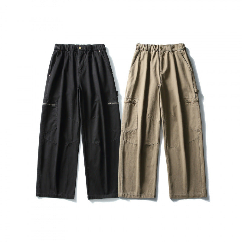 Herren Weite Utility-Cargohose mit elastischem Bund und aufgesetzten Taschen Drune