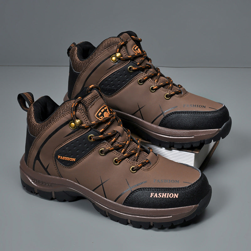 Herren knöchelhoher Outdoor‑Trekkingstiefel aus robustem Synthetik mit verstärkter Zehenkappe und griffiger Mehrzonen‑Profilsohle Drune