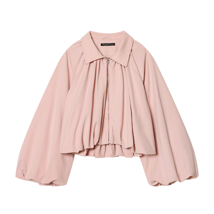 Damen nan taillierte Cape-Jacke mit geraffter Vorderpartie, Reißverschluss und ballonförmigen Ärmeln Drune