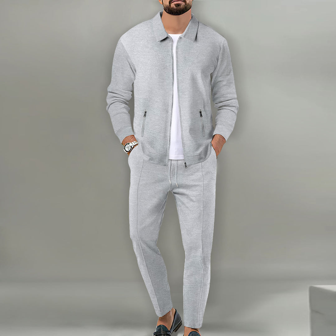 Herren modisches Freizeit-Ensemble mit strukturiertem Obermaterial und elastischem Bund Drune