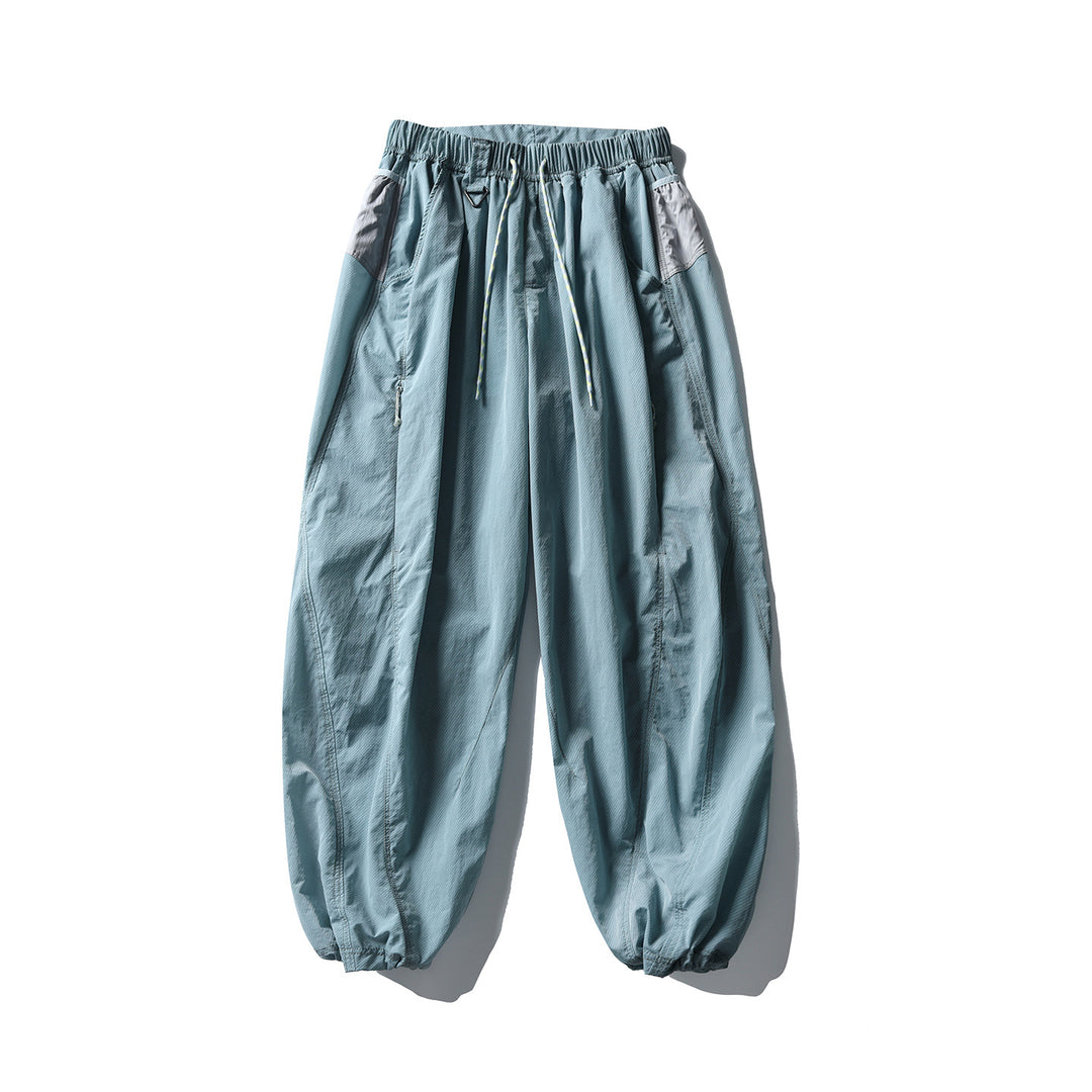 Herren Balloon-Silhouette Ripstop-Freizeit-Hose mit elastischem Tunnelzugbund, Zip-Taschen und D-Ring Drune