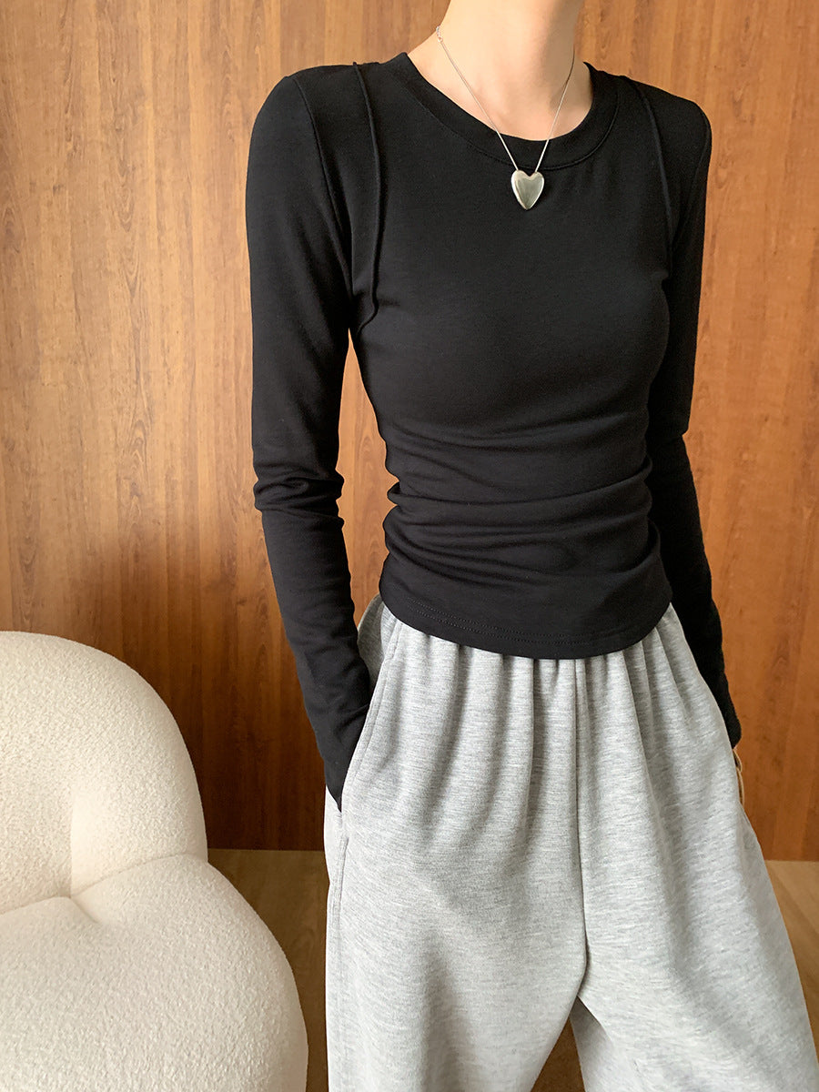Damen Langarmshirt mit figurbetontem Schnitt und weichem Material Drune