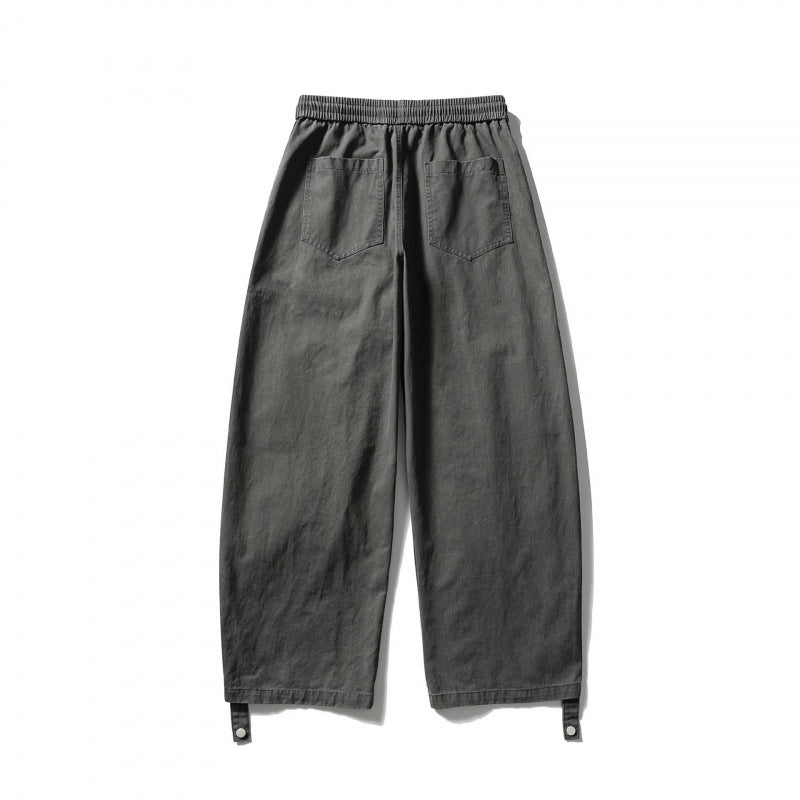 Unisex Weite Cropped Cargo-Hose mit Tunnelzugbund, multifunktionalen Pattentaschen und verstellbaren Beinriegeln Drune