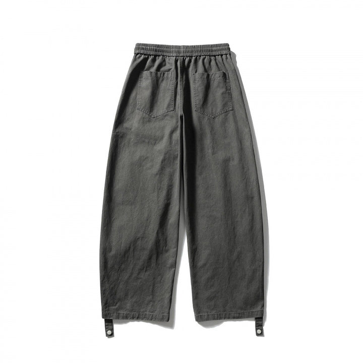 Unisex Weite Cropped Cargo-Hose mit Tunnelzugbund, multifunktionalen Pattentaschen und verstellbaren Beinriegeln Drune