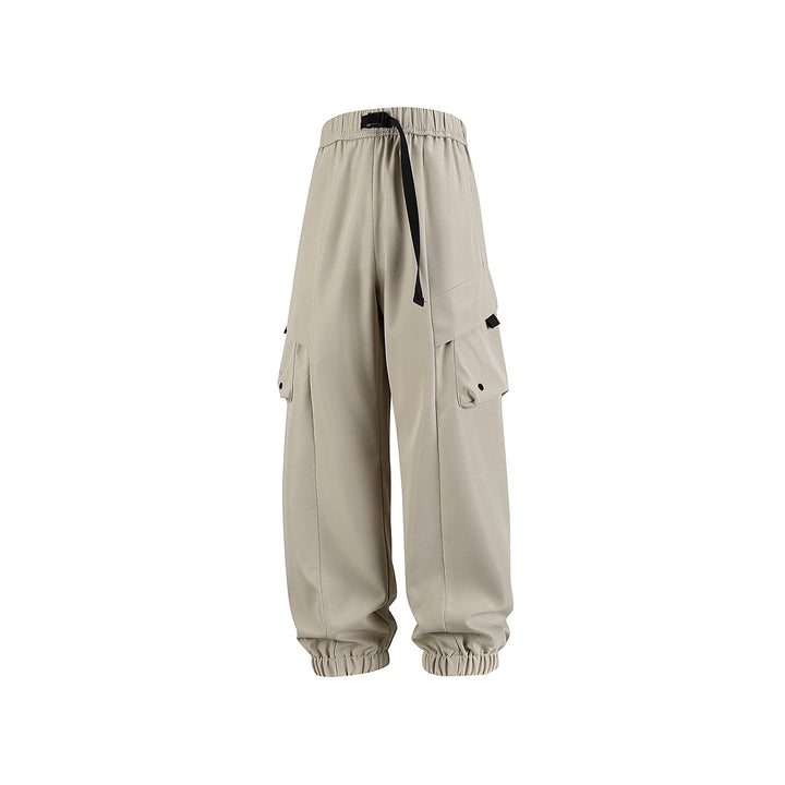 Herren Weite Cargo-Joggerhose mit elastischem Tunnelzugbund, Mehrfachklappentaschen und gerippten Knöcheln Drune