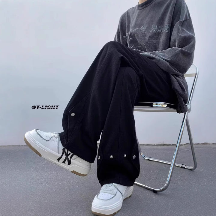 Damen Lässige Weitgeschnittene Chino-Hose Drune
