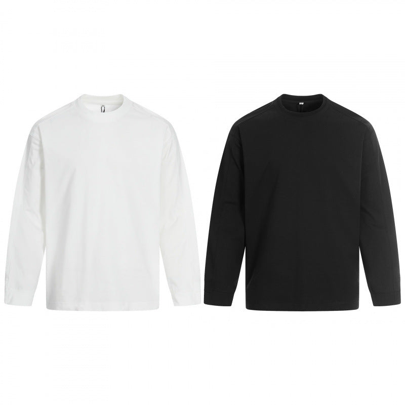 Unisex Langärmeliges Oversize-Basic-Shirt mit Rundhalsausschnitt Drune