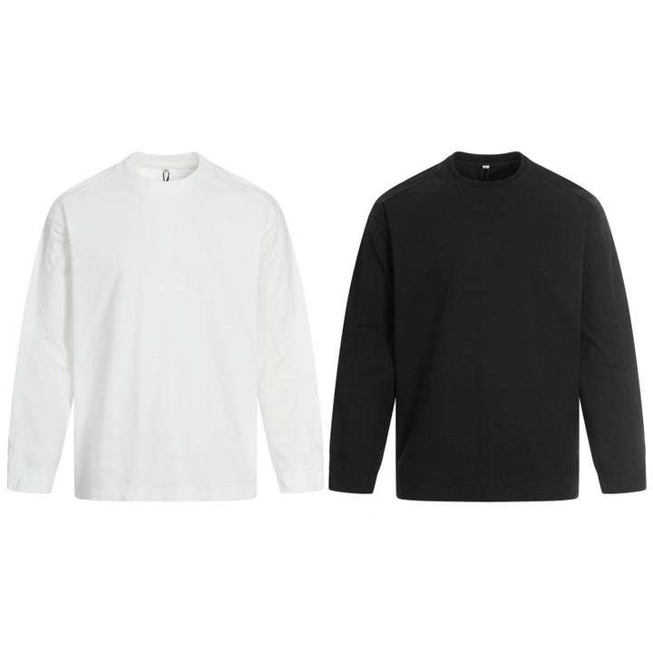 Unisex Langärmeliges Oversize-Basic-Shirt mit Rundhalsausschnitt Drune