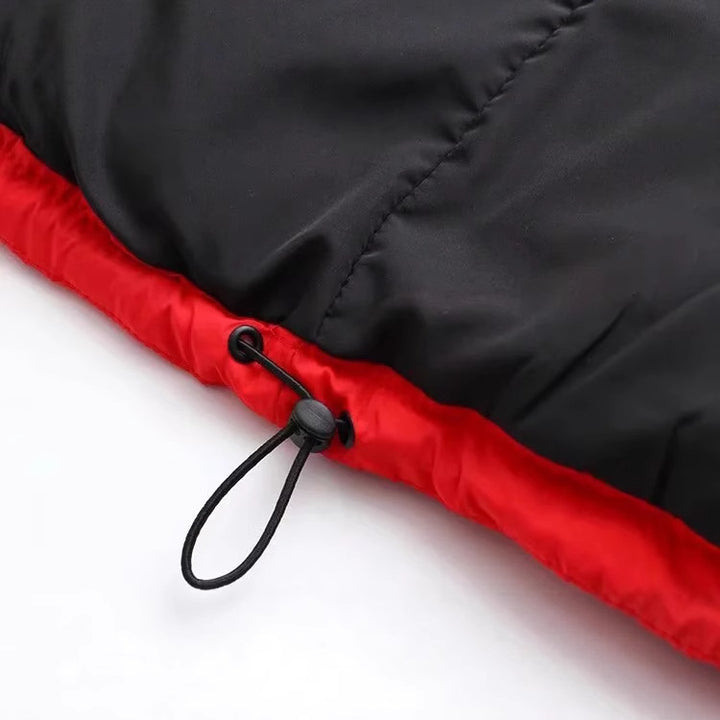 Damen nan boxy wattierte Kurzsteppjacke mit Kapuze hohem Stehkragen und Tunnelzug Drune