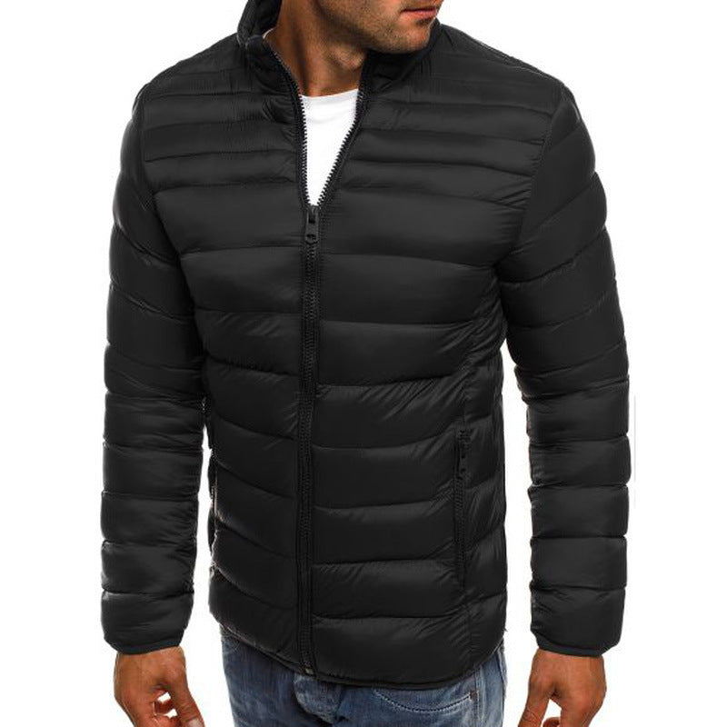 Herren modische Steppjacke mit hohem Kragen und seitlichen Reißverschlusstaschen Drune
