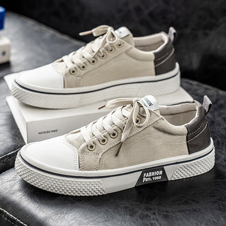 Herren Low-Top Canvas-Plateau-Sneaker mit profilierter Gummisohle und verstärkter Zehenkappe Drune