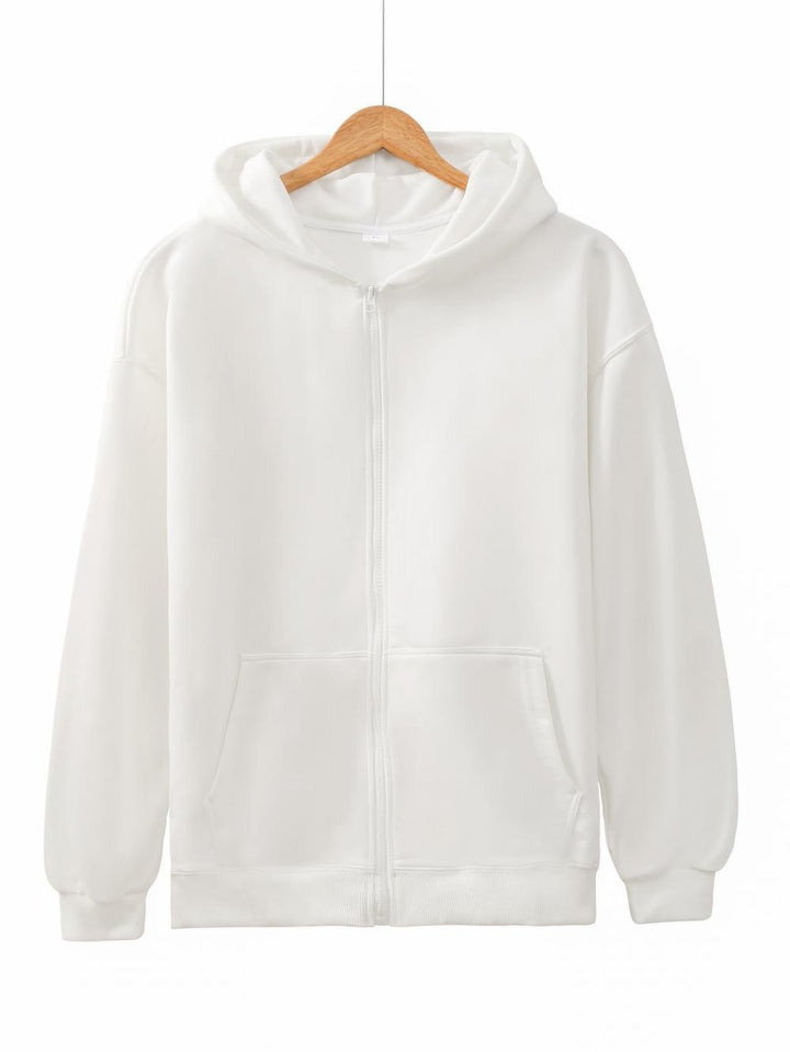 Unisex nan leichter Reißverschluss-Hoodie mit innen angerautem French-Terry, flachen Nähten und Kängurutaschen Drune